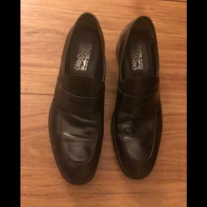 Ferragamo Ruggero Leather Penny Loafer Dark Brown